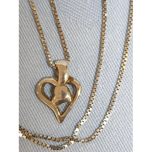 191 - Silver Chain (.925) with 2 x Pendants, Heart Shape (.830) and Mini Locket Pendant 