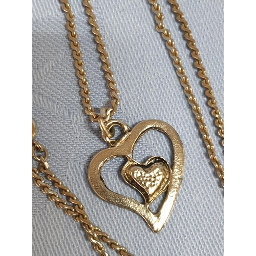 191 - Silver Chain (.925) with 2 x Pendants, Heart Shape (.830) and Mini Locket Pendant 