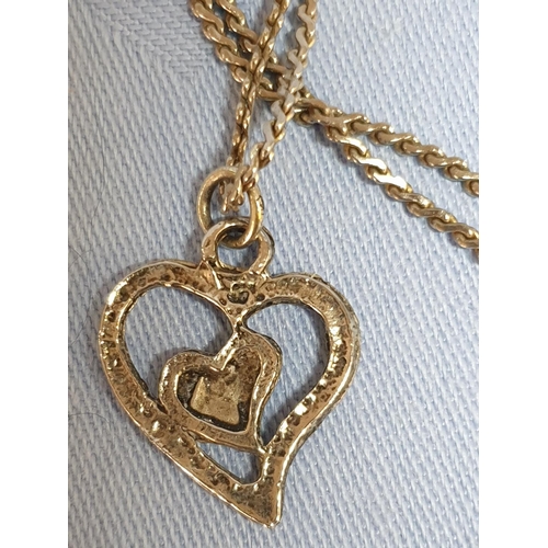 191 - Silver Chain (.925) with 2 x Pendants, Heart Shape (.830) and Mini Locket Pendant 