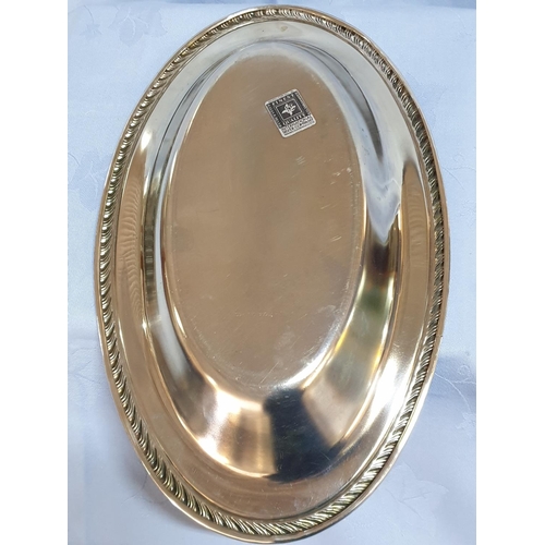 256 - International Silver Company Silver Plated Oval Dish (31.5cm x 18.5cm) Together with Bowl / Candle H... 