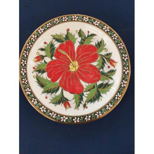 321 - Collection of 3 x Ceramic Hand Made / Hand Painted Decorative Plates (Ceramic Olympia, Greece) 24ct ... 