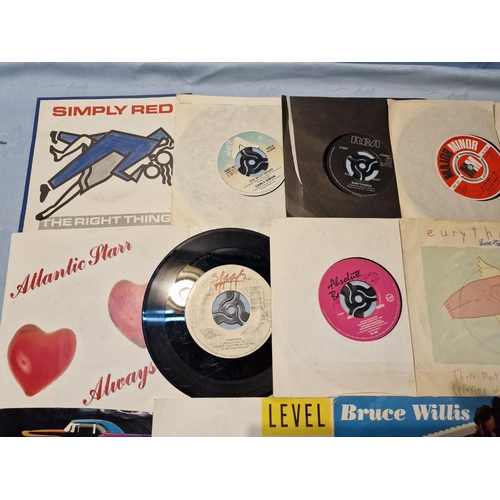 112 - Large Collection of Assorted 45rpm Single Vinyl Records, (See Multiple Photos for Artists and Titles... 