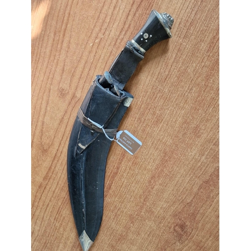 114 - Kukri Knife with 2 x Small Daggers in Leather Sheaf