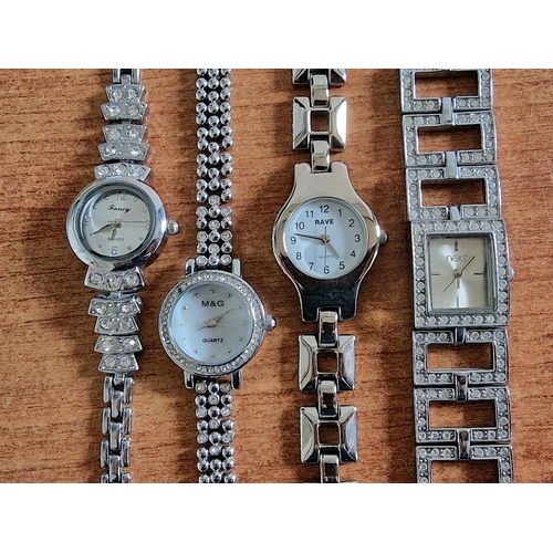 119 - Collection of 4 x Ladies Stainless Steel / Silver Tone Wrist Watches; Next743892 08/11, Rave, M&G an... 