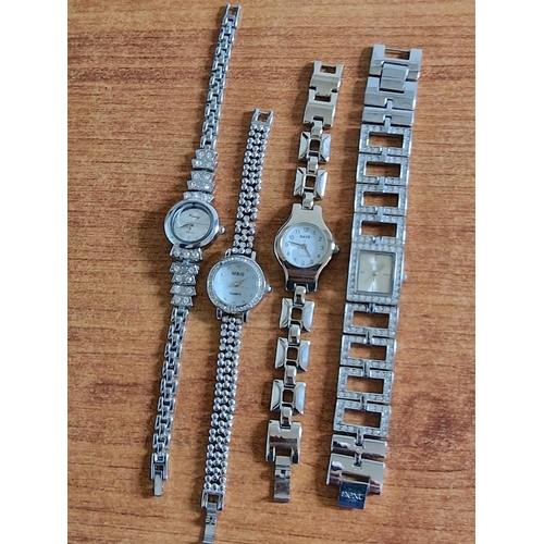 119 - Collection of 4 x Ladies Stainless Steel / Silver Tone Wrist Watches; Next743892 08/11, Rave, M&G an... 