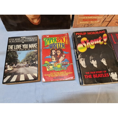 133 - Collection of LP Vinyl Records and Books on John Lennon / The Beatles, (8)