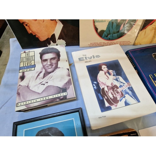 134 - Elvis Presley Collection; 5 x LP Vinyl Records, Qty of Single / 45rpm Records, Various Books, 2 Cass... 