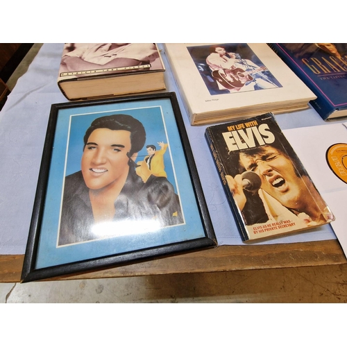 134 - Elvis Presley Collection; 5 x LP Vinyl Records, Qty of Single / 45rpm Records, Various Books, 2 Cass... 