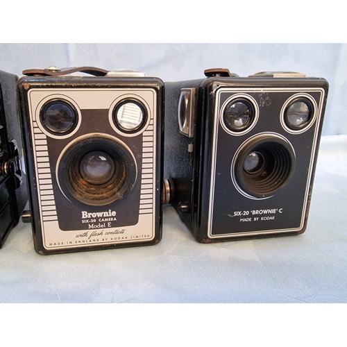 29 - Collection of 5 x Vintage Box Cameras; Kodak Six-20 Brownie C, Model E, Junior, Coronet Consul & Amb... 