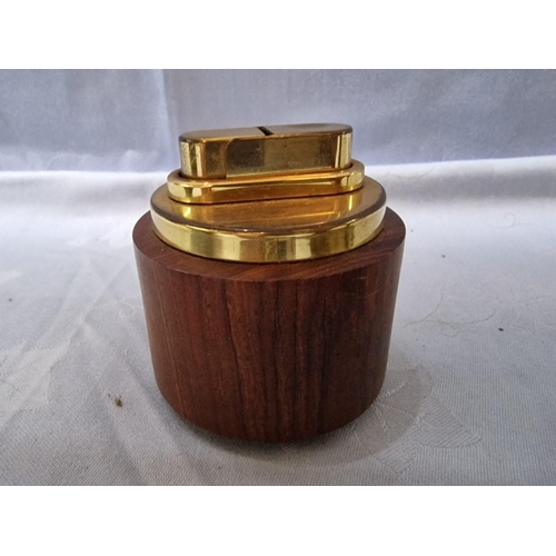 66 - Vintage Ronson Richmond Table Lighter in Wooden Base, Together with Other Table Lighter, Ashtray and... 