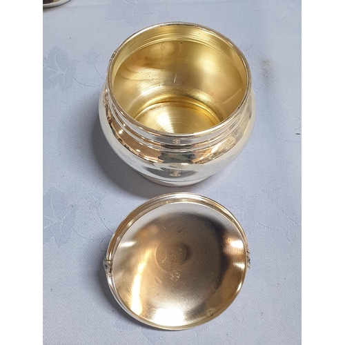 100 - Set of 6 x Silver Plated Small Round Dishes / Bowl with Lid (Ø9cm x H:11cm each)