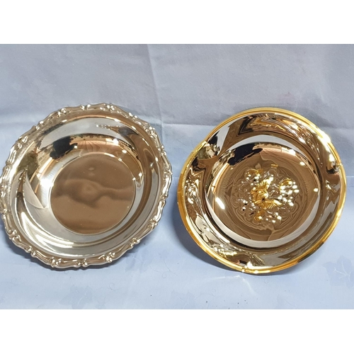 224 - 2 x Decorative Bon - Bon Bowls, Vintage Style Stainless Steel with Decorative Rim (Ø21.5cm) and 