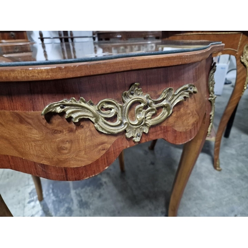 342 - Classical Style Table with Round Serpentine Inlaid Top, Cabriole Legs and Decorative Gilt Metal, (Ap... 