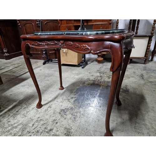 343 - Classical Style Marble Top Side Table with Carved Details and Cabriole Legs, (Approx. 65 x 38 x 59cm... 