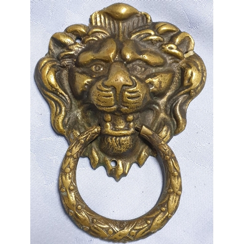 Brass Effect Lion's Head Door Knicker