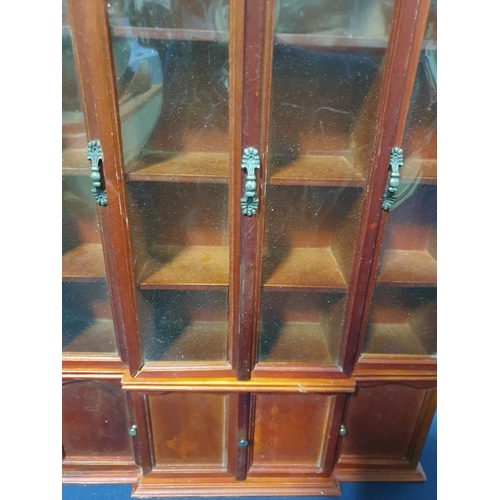 275 - 2 x Similar Small Display Cabinets (47 x 37 x 7.5cm each) Wood / Plastic Front Door (A/F)