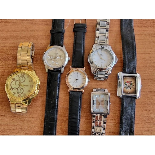 272 - Collection of Gents Wrist Watches; 'M&H' Gold Tone, 'Aldo' Stainless Steel on Black Leather Strap * ... 