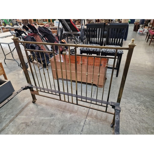 193 - Edwardian Brass and Cast Iron Double Bed Frame (Nb. No Base or Mattress)