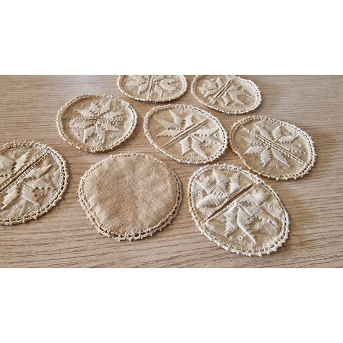 14 - Collection of 8 x Handmade Lefkara Lace Coasters (Ø8cm each), (8)