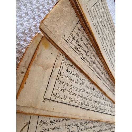 19 - Antique Buddhist (Tibetan?) Temple Prayer Book / Sutra Manuscript; Large Quantity of Double Sided Lo... 