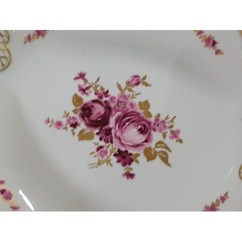 219 - German Vintage Porcelain Bowl Hallmark with A Crown Above 1764 with Floral Pattern and Gold Decor (Ø... 