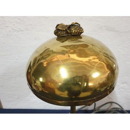 239 - Vintage Style Brass Hand Made Table Lamp with Decorative Brass Lamp Shade (H:48cm), (Un-Tested)