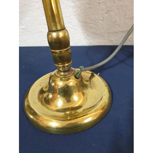 239 - Vintage Style Brass Hand Made Table Lamp with Decorative Brass Lamp Shade (H:48cm), (Un-Tested)