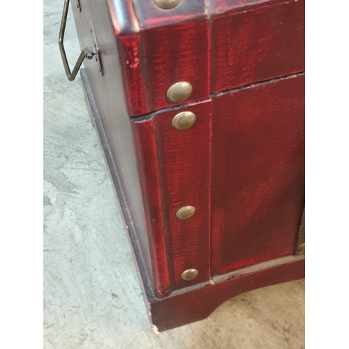 282 - Large Decorative Wood Effect Trunk with Leather an Metal Details (33.5 x 54.5 x 41cm)