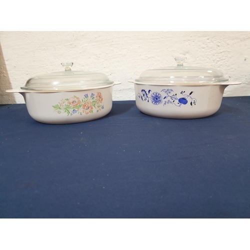 299 - 2 x Large Retro Oven Dishes with Lid (Ø25cm each)