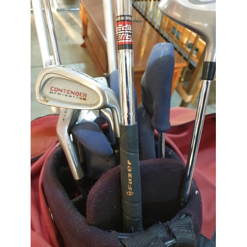 346 - Gold Clubs Set with Bag and Trolley