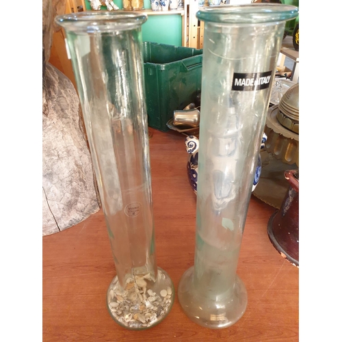 356 - Pair of Glass Tube Vases (H:57cm each)