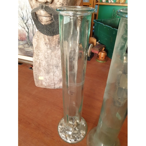 356 - Pair of Glass Tube Vases (H:57cm each)