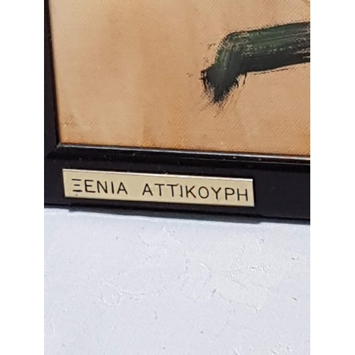 91 - Oil on Canvas by Xenia Attikoyrh (84cm x 63.5cm)