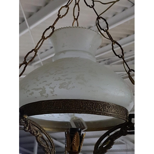 292 - Vintage Style Brass Effect Hanging Light (Un-Tested)