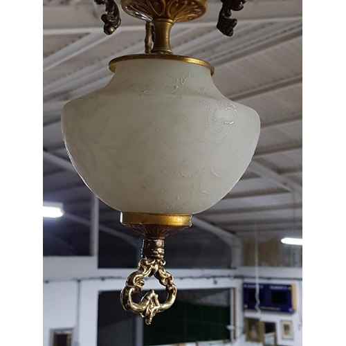 292 - Vintage Style Brass Effect Hanging Light (Un-Tested)