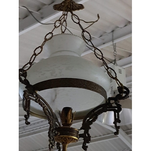 292 - Vintage Style Brass Effect Hanging Light (Un-Tested)