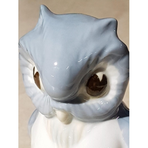 324 - Porcelain Owl Figurine by Miguel Requena Valencia Made in Spain (H:16cm)