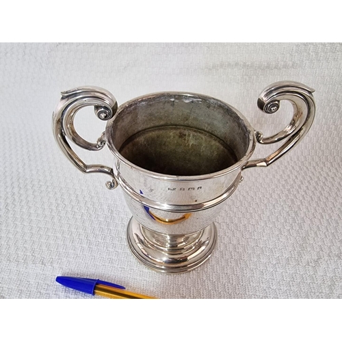 103 - Antique Sterling Silver Trophy Cup with 1906 Engraving, (Approx. H: 15cm, Ø: 10c, Weight 274g)