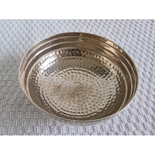 110 - Decorative Silver (.830) Round Bowl with Hammered Design (Approx. H: 4.5cm, Ø: 10.5cm, Weight 55g)