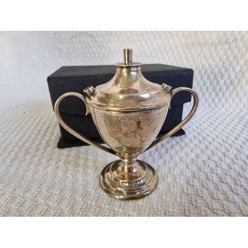 118 - Antique Sterling Silver Trophy, Twin Handle, (Birmingham, Circa 1906), (Approx. H: 8cm, 46g)