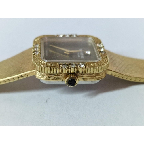 122 - Vintage Raymond Weil '506' Ladies Cocktail / Dress Watch, Gold Tone Case Set with Clear Stones, Brow... 