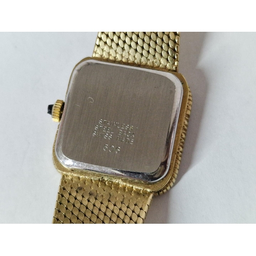 122 - Vintage Raymond Weil '506' Ladies Cocktail / Dress Watch, Gold Tone Case Set with Clear Stones, Brow... 