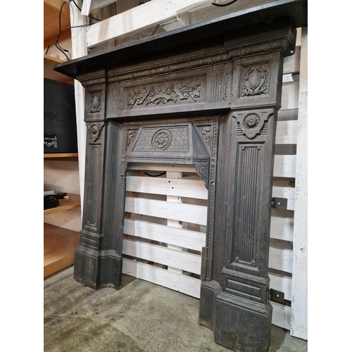 126 - Decorative Cast Iron Antique Fireplace Surround with Mantle Piece, (Approx. 106 x 106 x 17cm, Inside... 