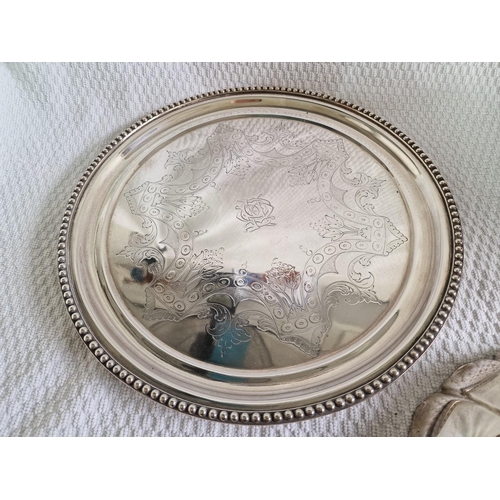 164 - Vintage Silver Plated Oval Shape Chaffing / Warming Dish (Approx. 36 x 22 x 20cm Overall), Together ... 