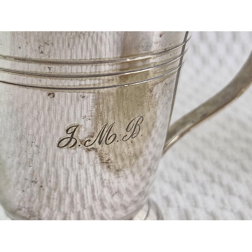 165 - Vintage Silver Plated 1 Pint Tankard with Golf Engraving, Together with Silver Plated Christening Mu... 