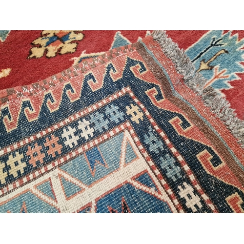 186 - Decorative Hand Made Carpet with Geometric Patterns, (Approx. 190 x 178cm)