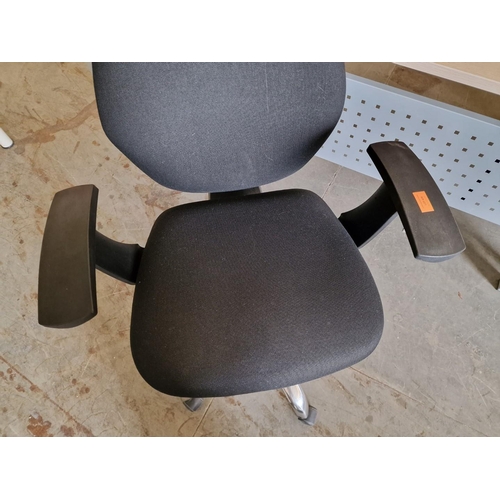 428 - Black Fabric Office Swivel / Typist Chair with Arms