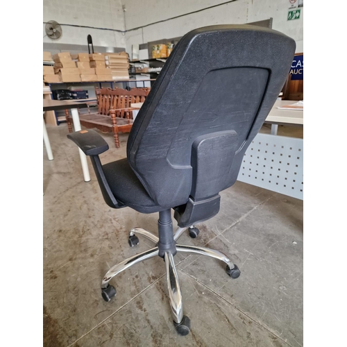 428 - Black Fabric Office Swivel / Typist Chair with Arms