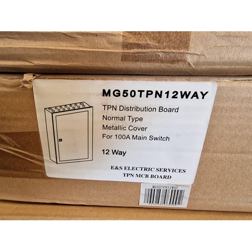 497 - 5 x 'Onesto' TPN Distribution Board / Cabinet with Metallic Cover, 12 Way, (Model: MG50TPN12WAY), in... 