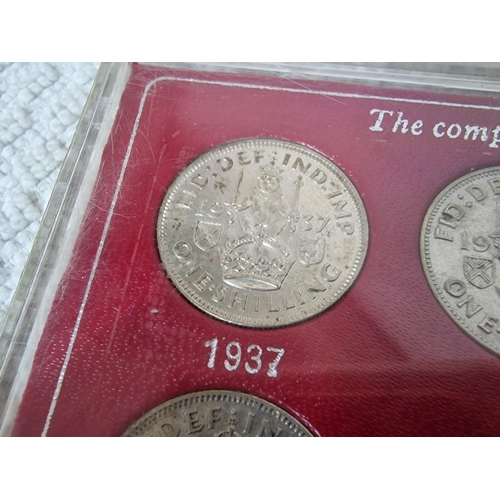 53 - 2 x King George VI Coin Sets; English Shillings and Scottish Shillings from 1937 - 1951 (Nb. One Coi... 